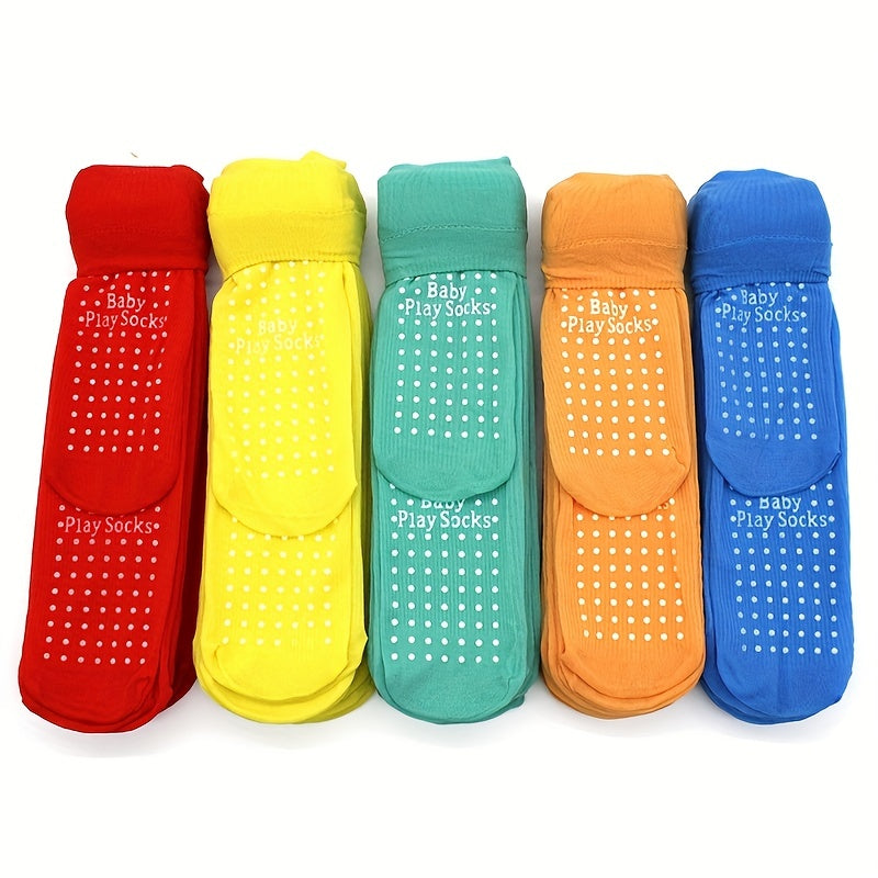 5 Pairs Kids Cotton Non Slip Floor Socks for Boys Girls