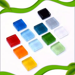300pcs 1cmx1cm Mosaic Tiles Glass Tile for Crafts and Decoration