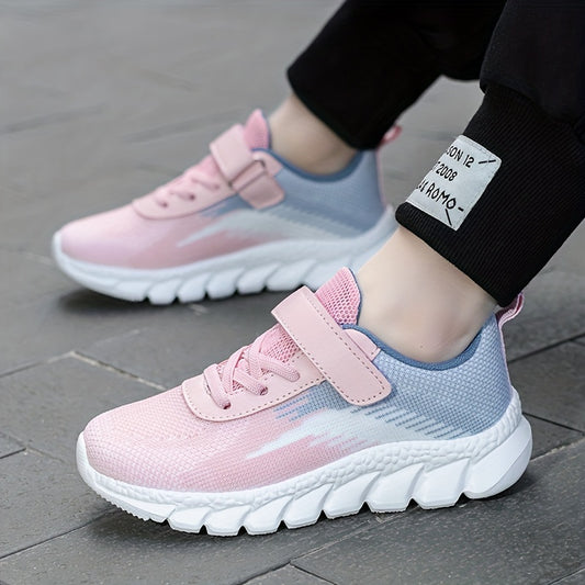 Girl's Breathable Woven Knit Sneakers for Outdoor Activities