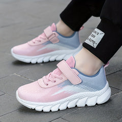 Girl's Breathable Woven Knit Sneakers for Outdoor Activities