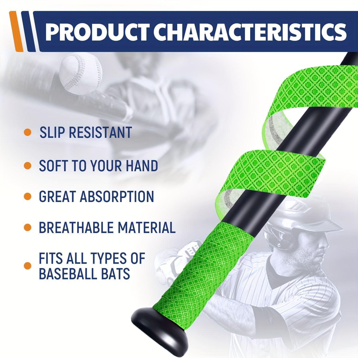 2pcs Baseball Bat Grip Tape Anti Slip Softball Handle Tennis Racket Adhesive