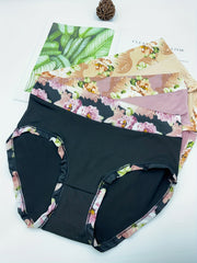3pcs Floral Print Briefs Comfy Breathable Intimates Panties Women's Lingerie