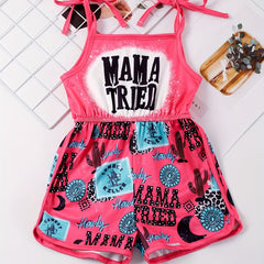 Toddler Girls MAMA TRIED Cactus Cami Rompers Jumpsuits