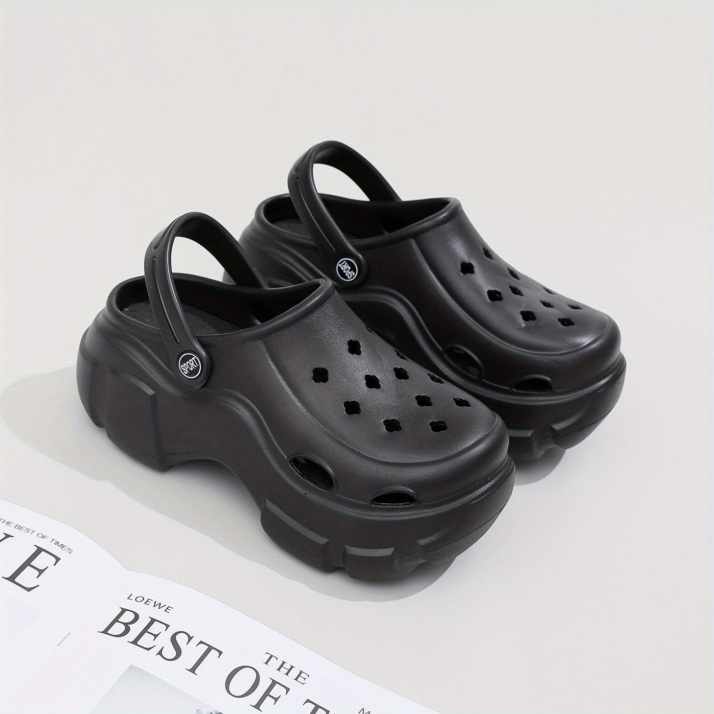 Women's Hollow Out Platform Clogs Casual Slip On Shoes