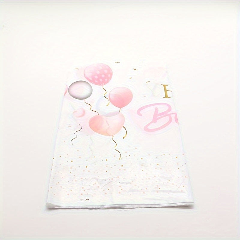 Pink Rose Golden Tablecloth Disposable Party Table Cover