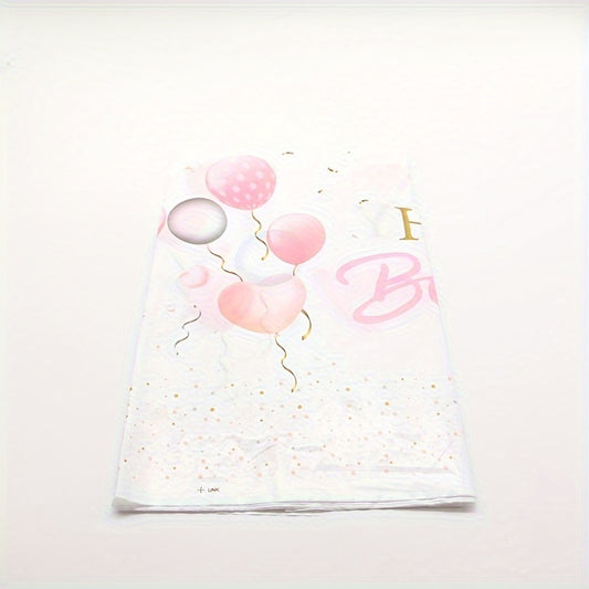 Pink Rose Golden Tablecloth Disposable Party Table Cover