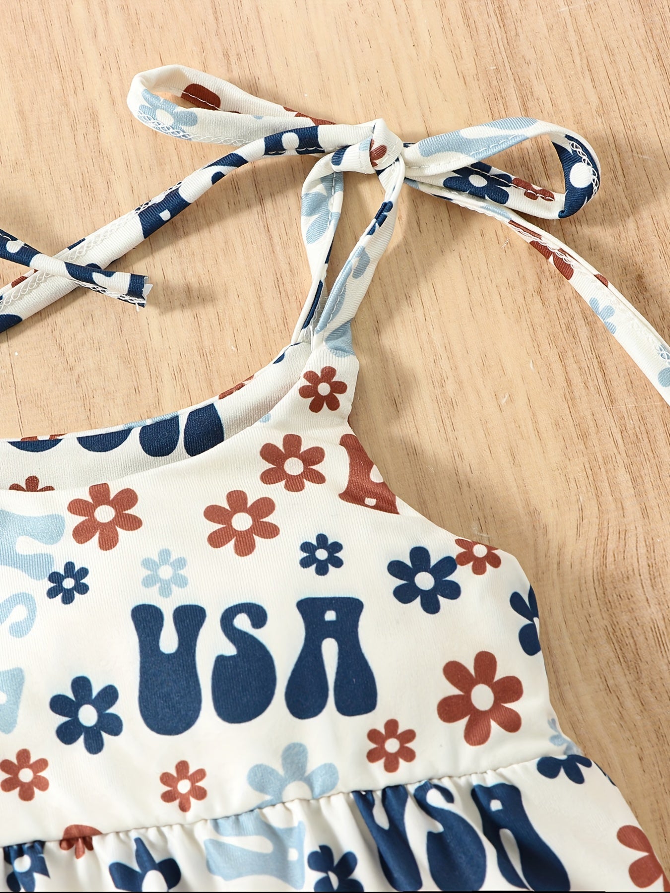 Independence Theme Printed Romper And Headdress Set