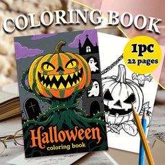 Halloween Coloring Book 22 Pages Single Sided Printed Thick Paper Fun Gift
