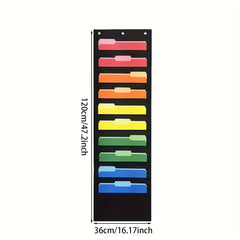 Hanging Wall File Organizer With 10 Pockets - File Folders, Assignments, Papers