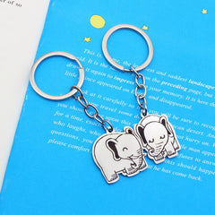 2pcs Elephant Printed Keychain Gift Backpack Purse Decoration