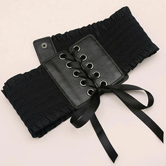 Elastic Lace-Up Corset Waist Belt for Women