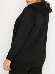 Skull & Heart Print Zip Up Hoodie Sweatshirt