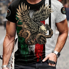 Eagle Pattern T shirt Men's Casual Round Neck Tee Shirt For Summer