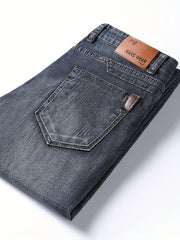 Men's Streetwear Washed Jeans for Spring Autumn