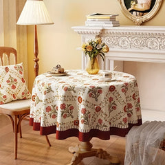 Waterproof Retro Flower Tablecloth for Outdoor Parties & Weddings