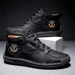SENBURNY Men's Vintage Style Leather Flat Shoes