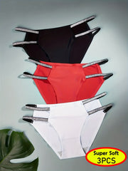 3pcs Sexy Low Waist Intimates Panties Women's Lingerie