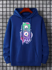 Men's Monster Graphic Hoodie Casual Stretch Breathable Hooded Sweatshirt