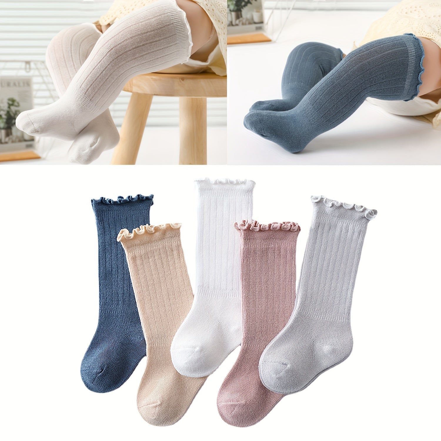 Baby Girls Knee Socks For Newborn Infants Pure Cotton Uniform Stockings