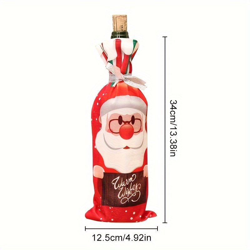 Christmas Wine Bottle Bag Santa Snowman Deer Red Wine Set