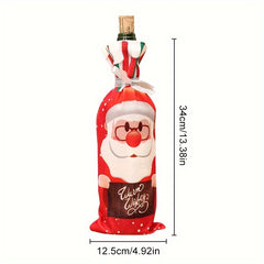 Christmas Wine Bottle Bag Santa Snowman Deer Red Wine Set