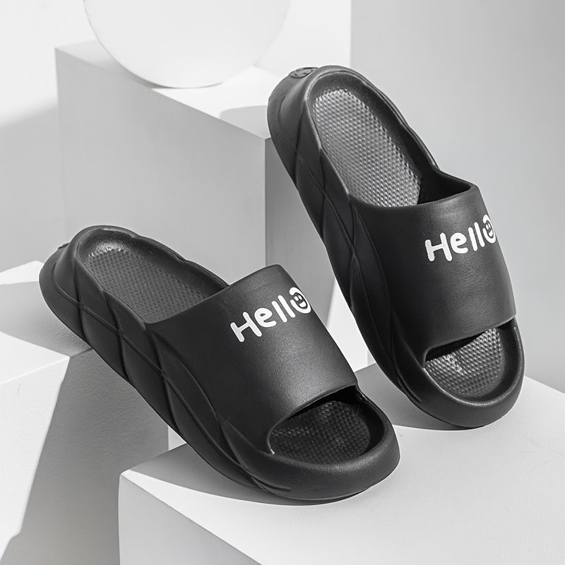 Letter Print Quick Dry Slides Couple Comfort Slippers