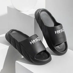 Letter Print Quick Dry Slides Couple Comfort Slippers