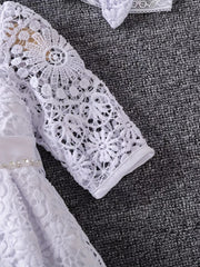 Boho Style Flower Hollow Out Little Girls Princess Dress