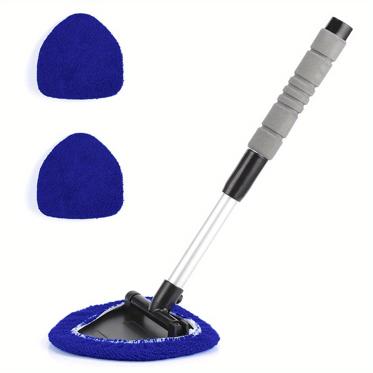 Car Window Cleaner with Long Reach Handle and Reusable Cloth