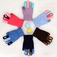 Warm & Thickened Gloves for Kids, Ages 4-8, Winter Boys & Girls