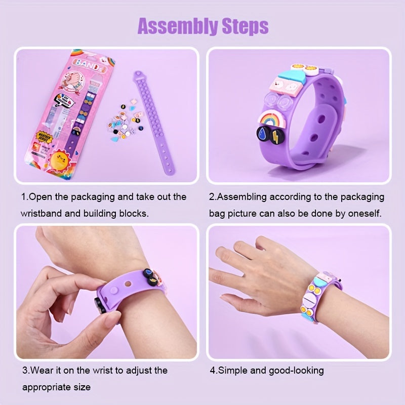 Animal Themed DIY Building Blocks Bracelet for Kids Fun ABS Toy