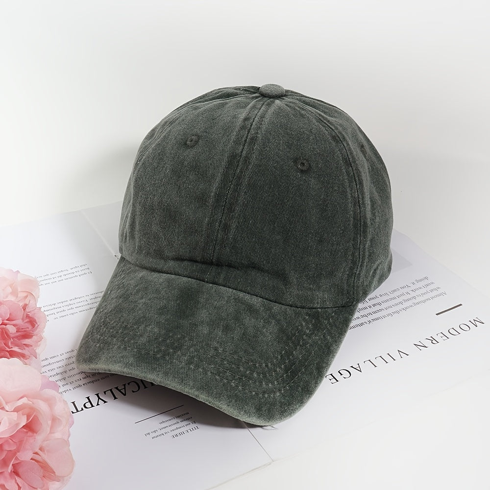 Denim Baseball Cap Vintage Washed Cotton Snapback Hat