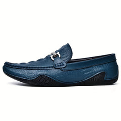 Men's Crocodile Embossed Horsebit Loafers Lightweight Non Slip Shoe