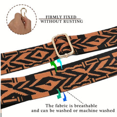 Vintage Geometric Pattern Shoulder Bag Strap Adjustable Replacement