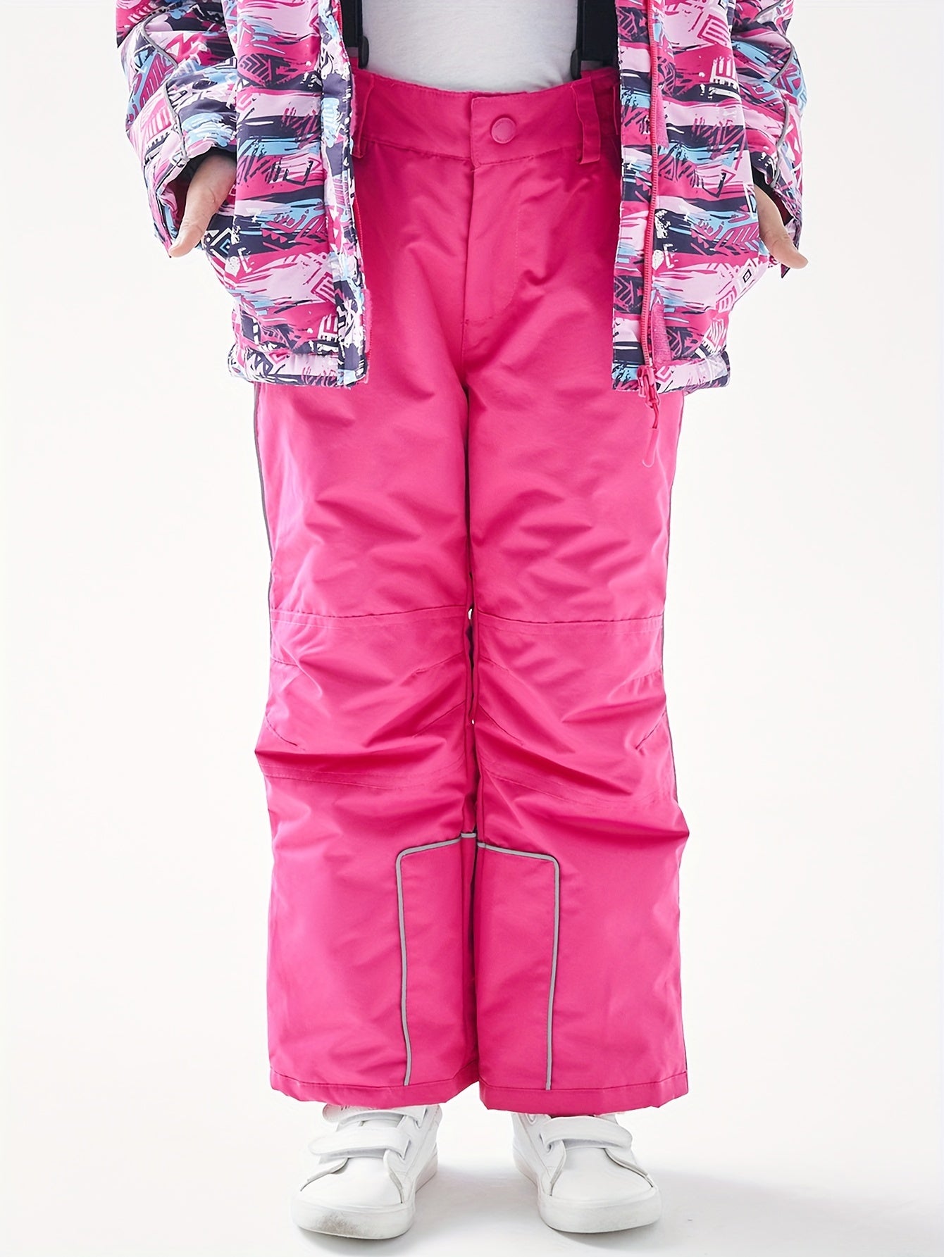 Girls Waterproof Ski Pants with Suspenders - Winter Sports Gift