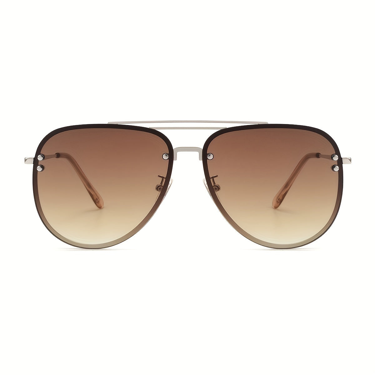 OUWEN Large Frame Sunshade Sunglasses Golden Gradient UV400 Protection