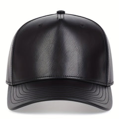 Men's PU Leather Baseball Cap Five-sided Hat