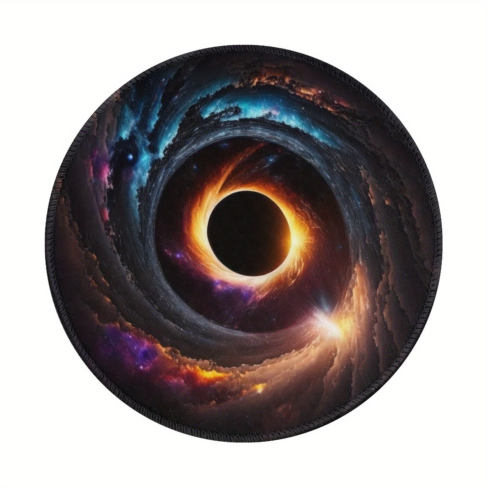 Cat's Eye or Star Style Round Mouse Pad, Sewn Edge, Office Necessary