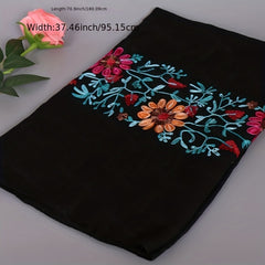 Embroidered Floral Shawl Scarf Floral Bandana Scarves Neck Scarf Wrap