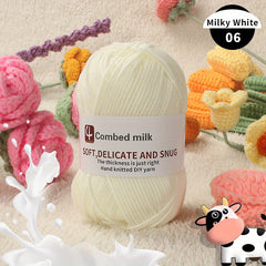 6pcs 4 Strands Combed Cotton Yarn For DIY Crochet Knitting Sweater Doll Flower