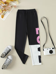 Girls Printed Sports Leggings High Waist Yoga Pants