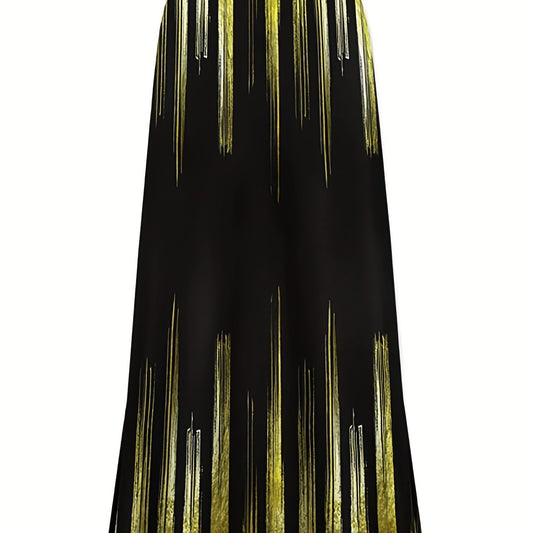 Ombre Stripe Print Maxi Skirt