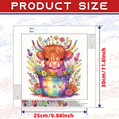 Cow Pattern Diamond Painting Kit Special Shape Crystal Partial DIY 5D Art Kit