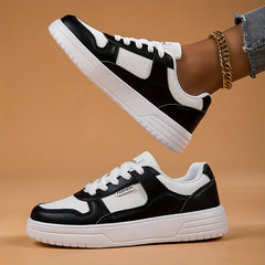 Women's Contrast Skate Shoes Lace Up Sneakers