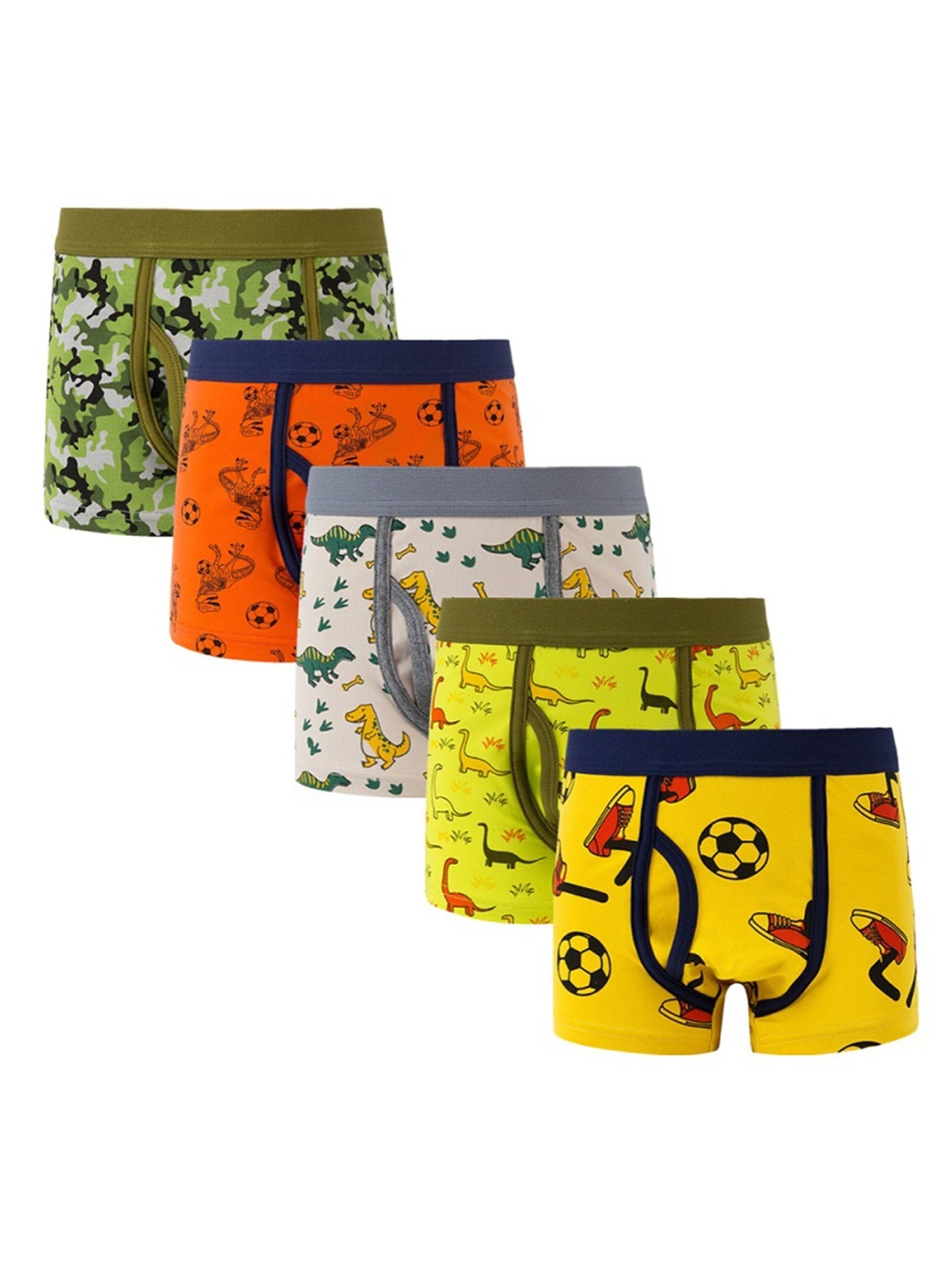 Boys' Pattern Boxer Briefs 5 Pack