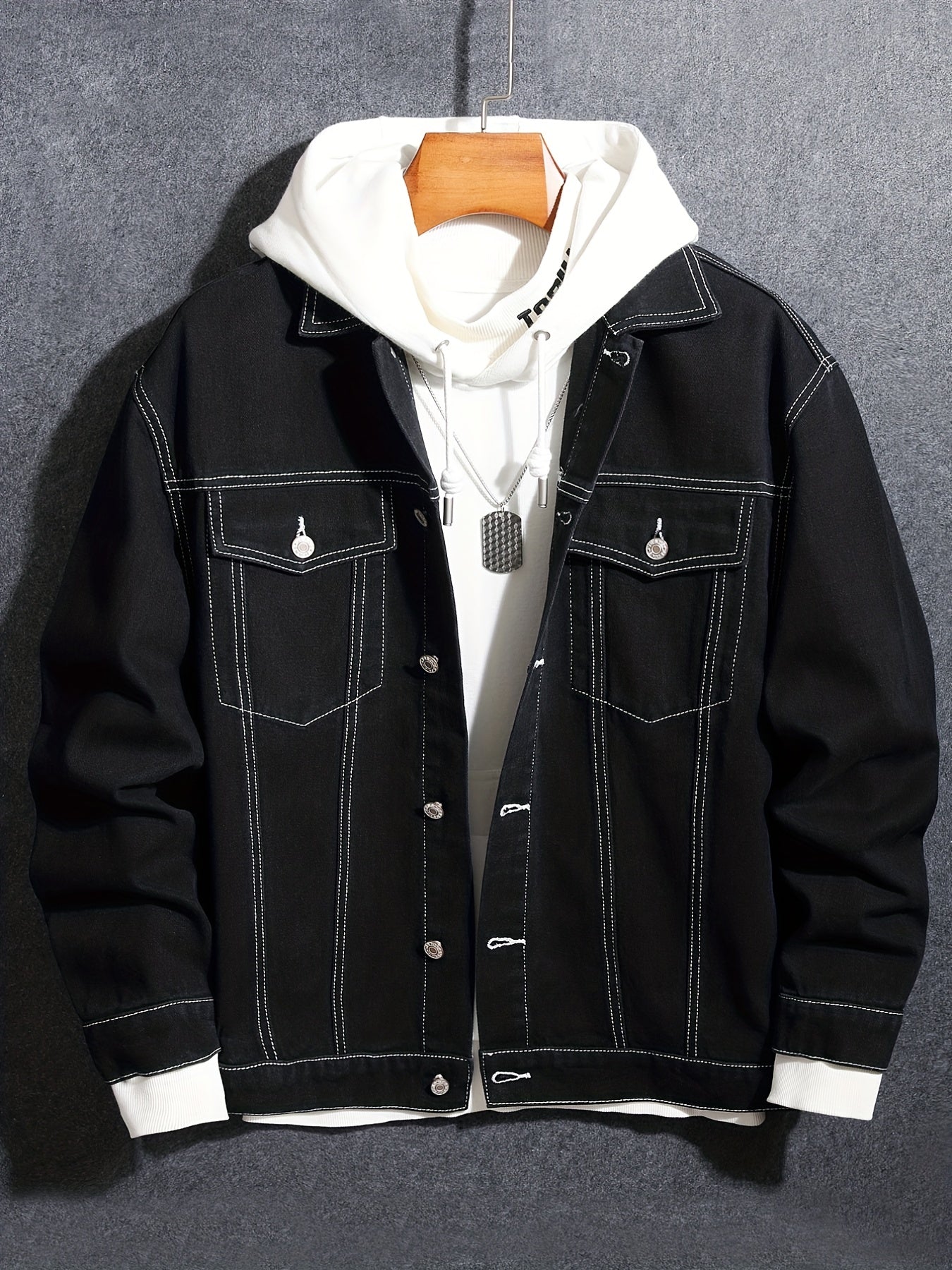 Men's Denim Street Style Jacket Coat for Spring Fall