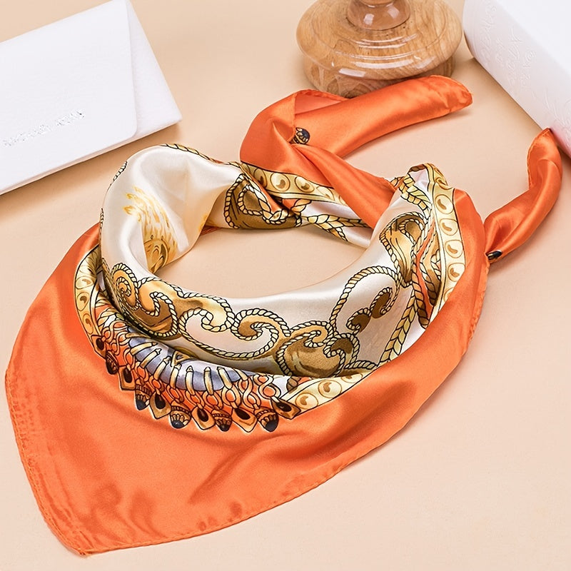 6inches Faux Silk Satin Square Scarf Breathable Silk Scarf