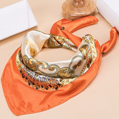 6inches Faux Silk Satin Square Scarf Breathable Silk Scarf