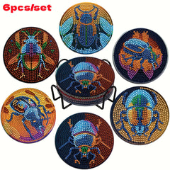 Animal Pattern Diamond Painted Coasters Set for Adults Kids Beginners