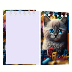 12pcs Cat Mini Notepad Spiral Pocket Notebook Cat Party Favors